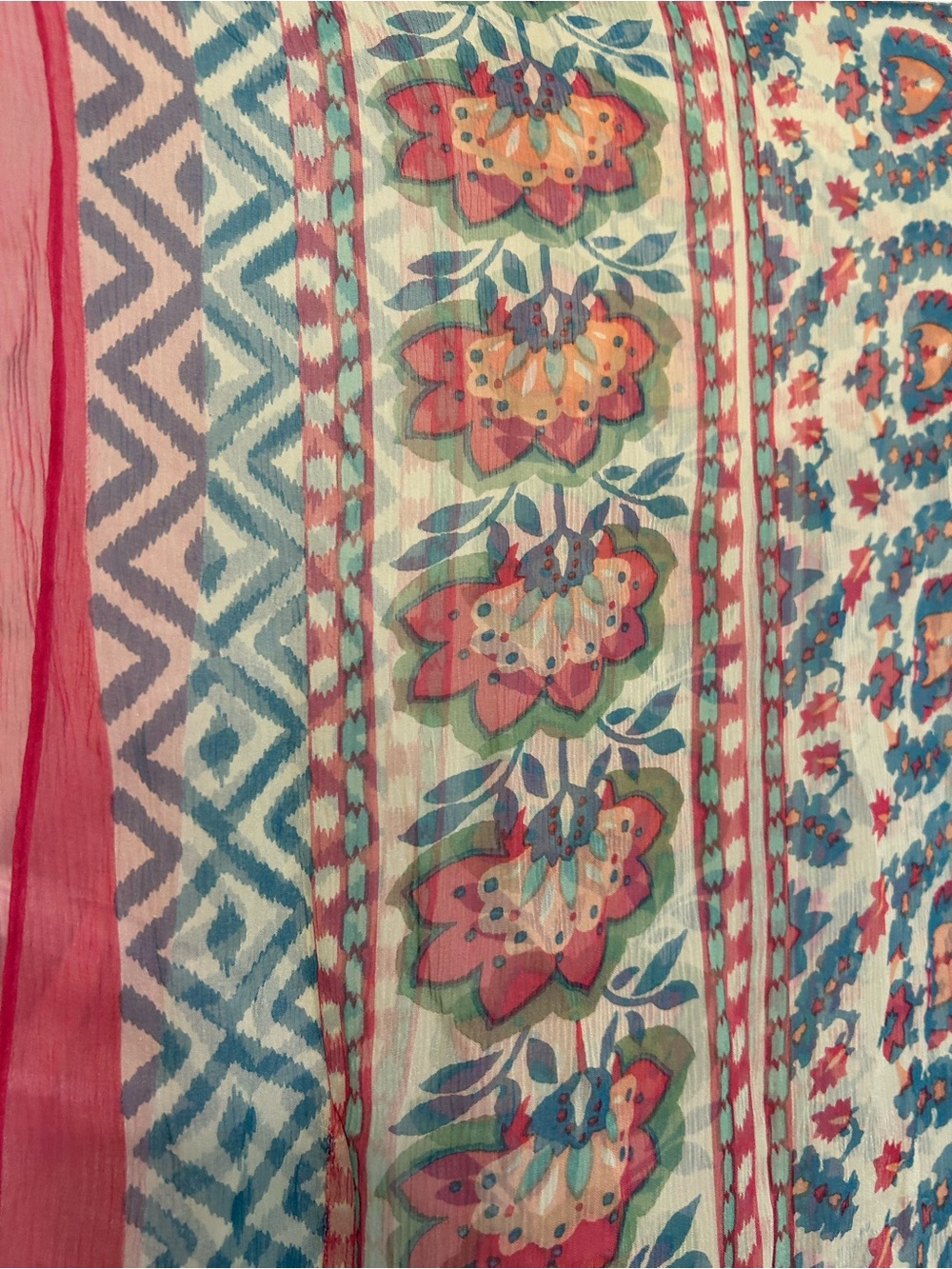 Bohemian Floral Kimono Cardigan - Pink & Cream - Picture 2 of 6